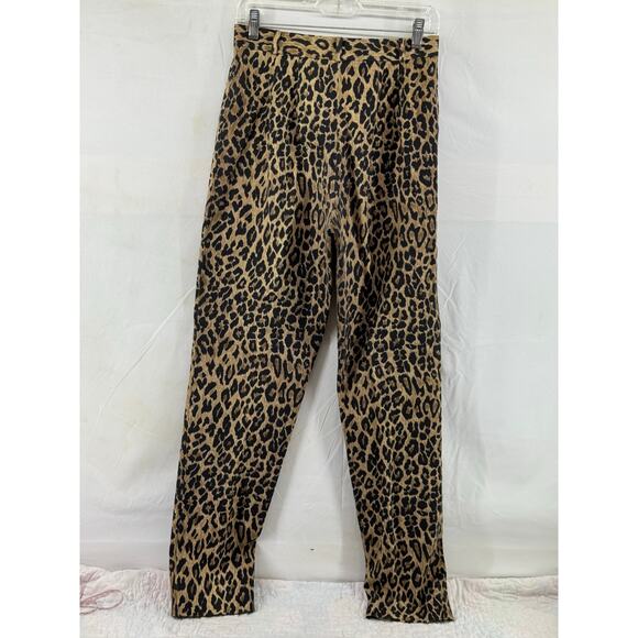 Carlisle leopard women’s 8 pleated tapered slacks - Picture 2 of 11